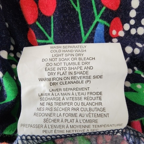 Floral Dress Australian Design Bright Colorful Floral Print on Dark Blue Sz L - Picture 7 of 8